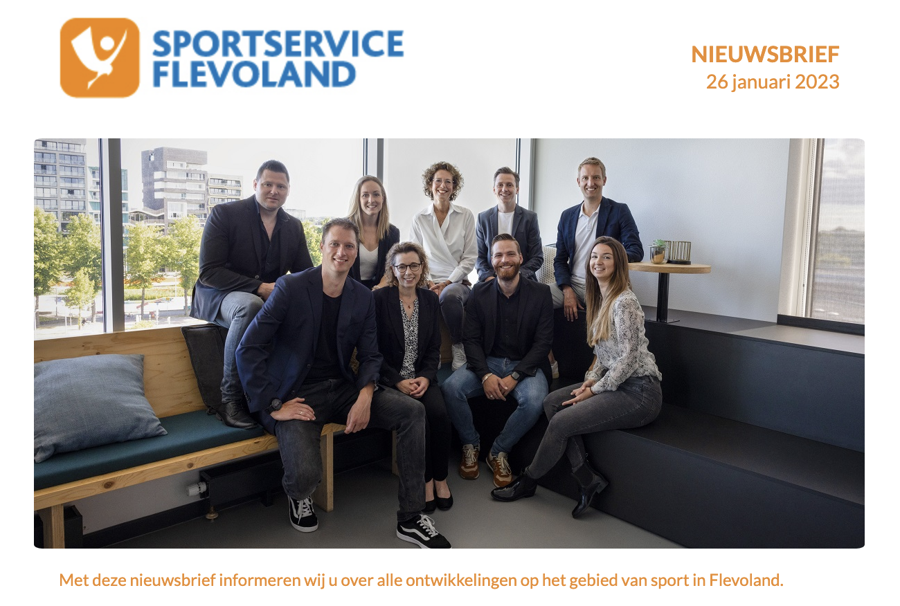 Sportservice Flevoland nieuwsbrief 01-2023